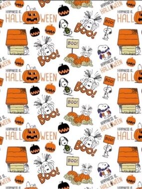 Peanuts Halloween Throw Blanket - White, Orange, Black